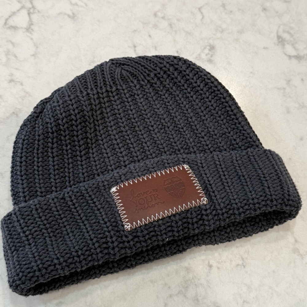 Love Your Melon Unisex Cuffed Chunky Knit Beanie Charcoal Gray